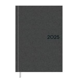 Agenda Executiva Costurada Diária 13,4 x 19,2 cm Milano Chumbo 2025