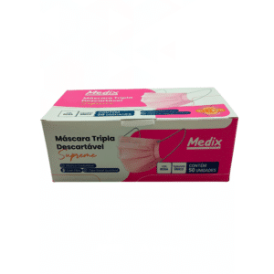 Máscara Medix Tripla Descartável Rosa