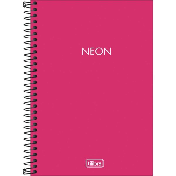 Caderno Espiral Capa Plástica 1/4 Neon Pink 80 Folhas Tilibra