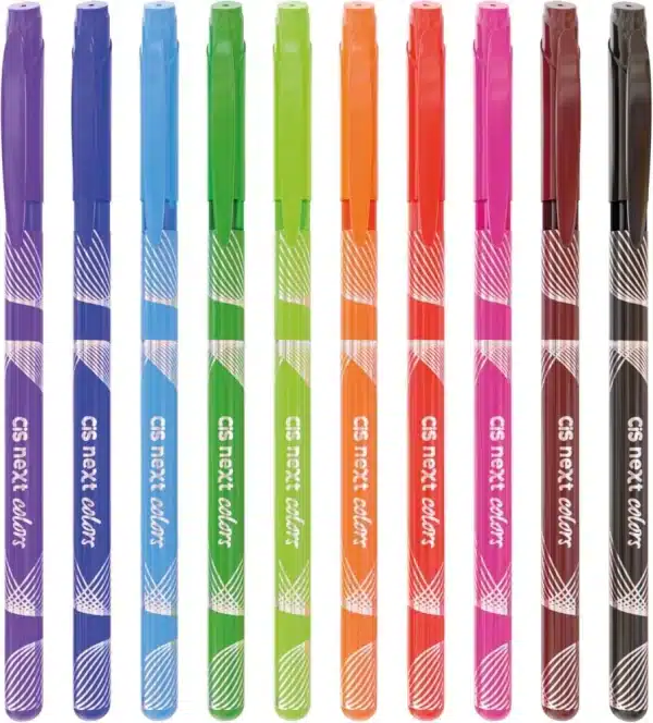 Estojo com 10 Canetas Esferográficas Coloridas (0.7mm) Cis Next Color