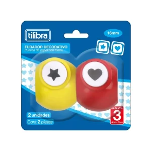 Furador Decorativo Coração e Estrela Tilibra