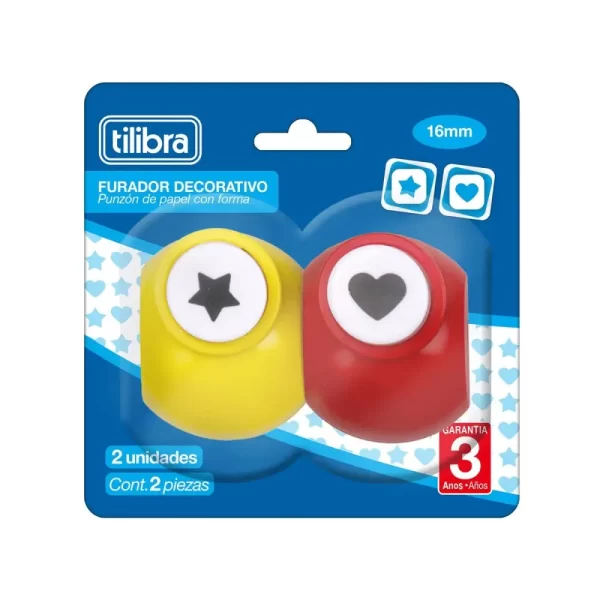 Furador Decorativo Coração e Estrela Tilibra