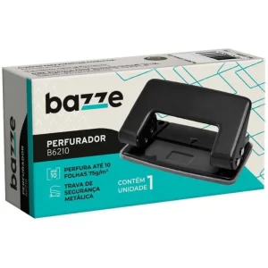 Perfurador De Papel Bazze B6210 P/10F 2Furos Preto