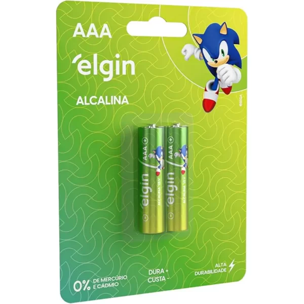 pilha AAA alcalina elgin
