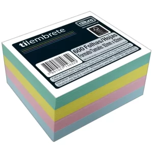 Bloco Tilembrete 92x82mm 600 Folhas 4 Cores