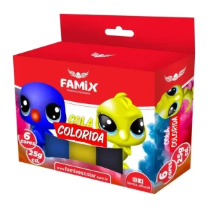 Cola Colorida Tubo 25g. 6 Cores - Famix