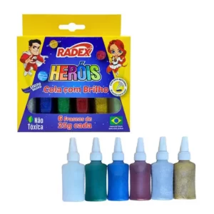 Cola Glitter 6 Cores Radex – Brilho e Criatividade em Cada Detalhe!