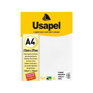 Papel Vergê Branco A4 Usapel 120g – 50 Folhas