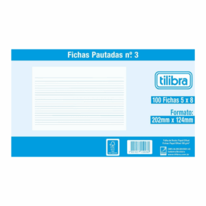Ficha Pautada Nº 3 - 5x8 100 Folhas