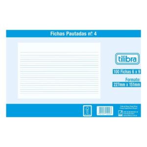 Ficha Pautada Número 4 - 6x9 100 Folhas