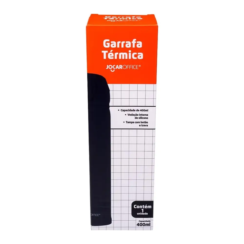 Garrafa Térmica Inox com Trava de Segurança Jocar Office Preta - Imagem 2