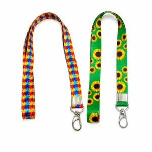 Cordão de Identificação para Crachá - Autismo e Girassol