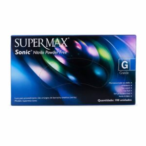 Luva de Procedimento Nitrílica Sonic Supermax G – Caixa com 100 Unidades