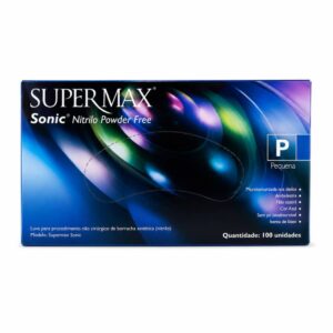 Luva de Procedimento Nitrílica Sonic Supermax P – Caixa com 100 Unidades