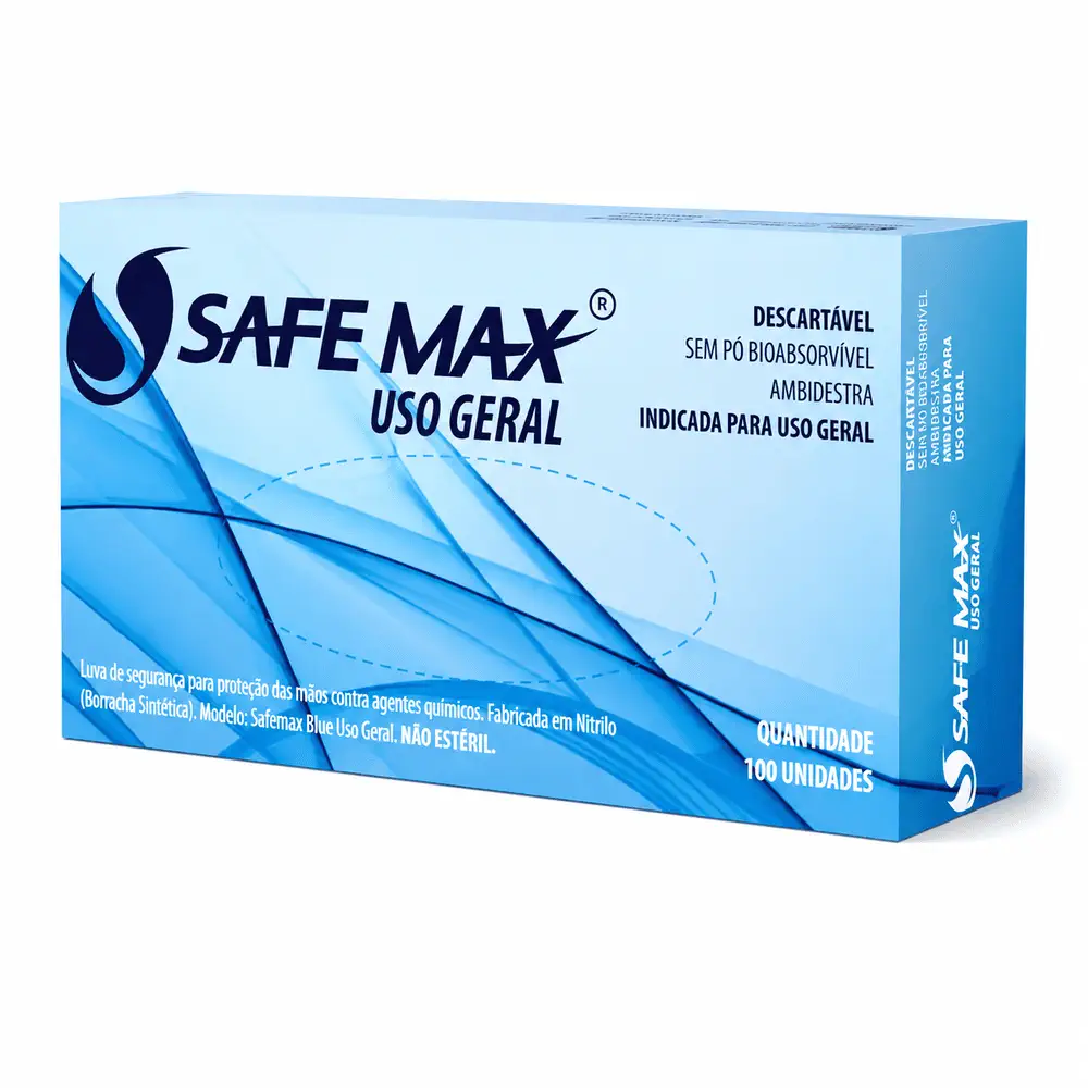 Luva de Uso Geral Safemax Nitrílica Sem Pó – Tamanho P - Imagem 2