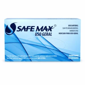 Luva de Uso Geral Safemax Nitrílica Sem Pó – Tamanho P