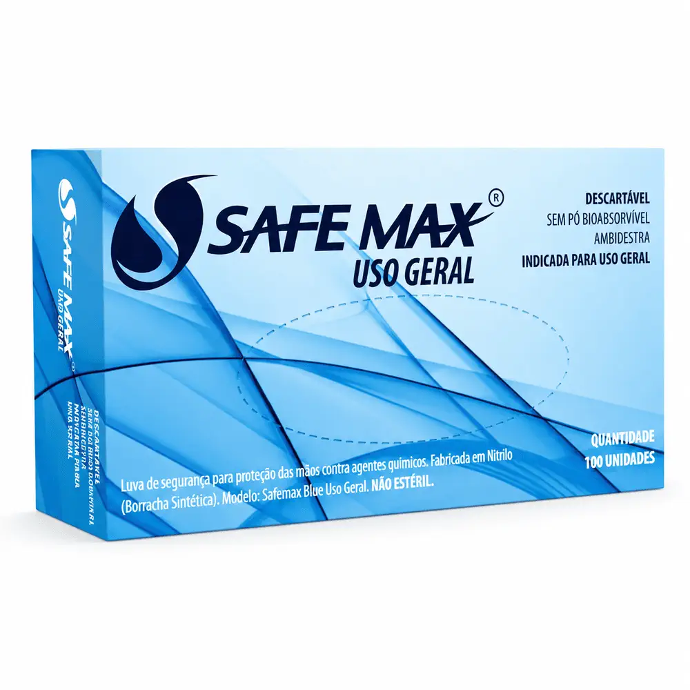 Luva de Uso Geral Safemax Nitrílica Sem Pó – Tamanho P - Imagem 3
