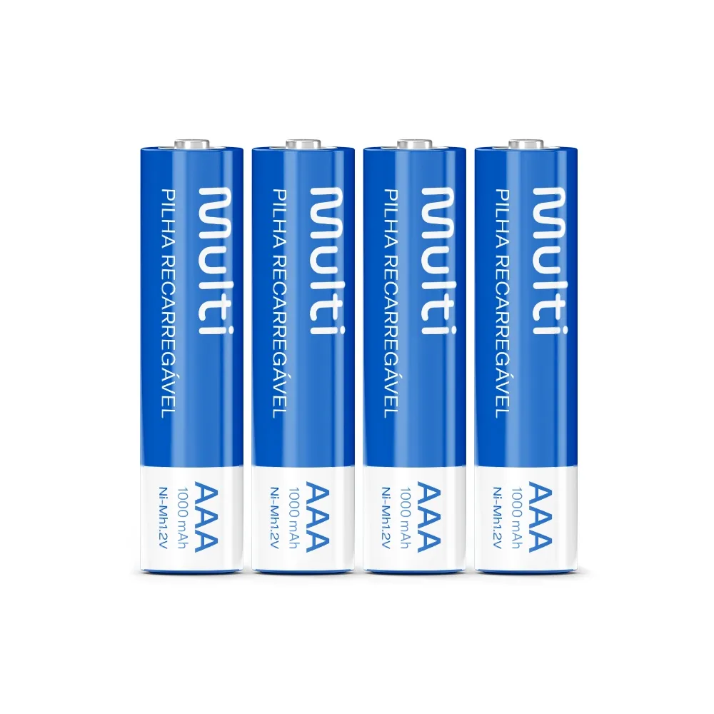 Pilhas Recarregáveis AAA Multi CB050 1000 mAh – Kit com 4 Unidades